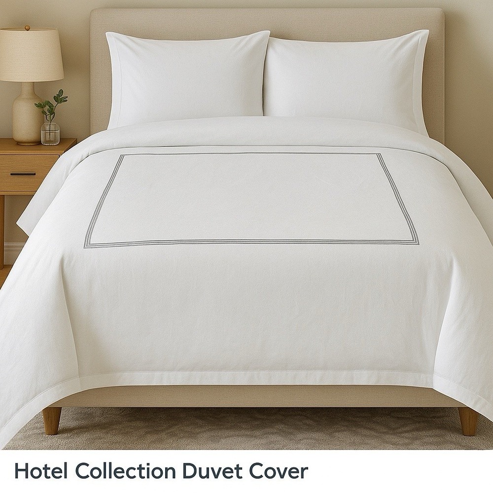 Hotel Collection Duvet Cover Full Queen‎ White Cotton Luxury Minimalist Bedding